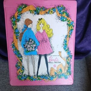 Mattel Barbie Pink Doll Trunk with Floral Design